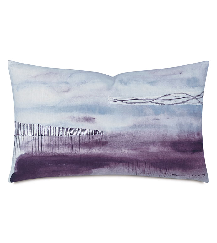 PALETTE HAND PAINTED DECORATIVE PILLOW IN PLUM