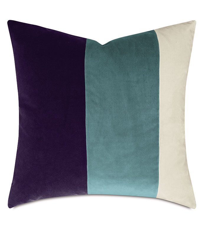 PALETTE VELVET DECORATIVE PILLOW IN LAGOON