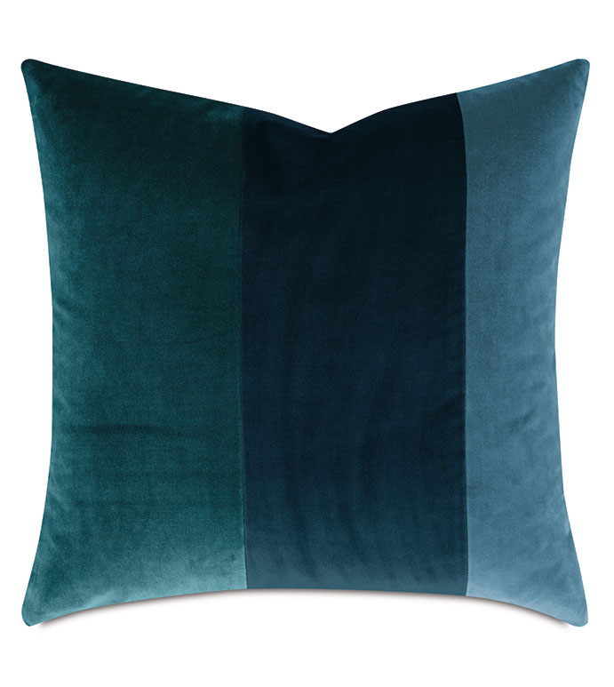 PALETTE VELVET DECORATIVE PILLOW IN BLUES
