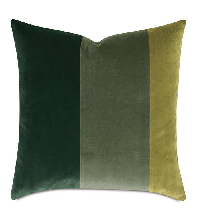 PALETTE VELVET DECORATIVE PILLOW IN GREENS