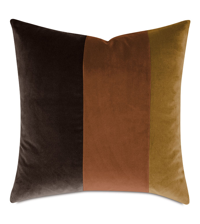 PALETTE VELVET DECORATIVE PILLOW IN RUST
