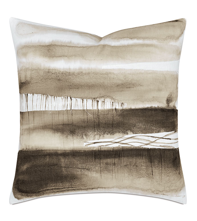 PALETTE HAND PAINTED DECORATIVE PILLOW IN TRUFFLE