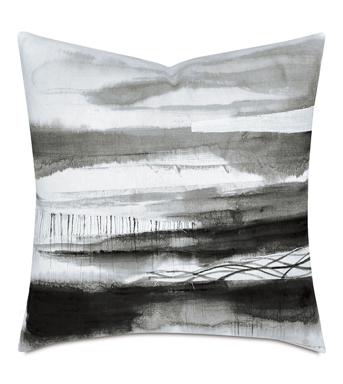 PALETTE HAND PAINTED DECORATIVE PILLOW IN CHARCOAL