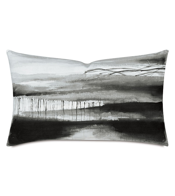 PALETTE HAND PAINTED DECORATIVE PILLOW IN CHARCOAL