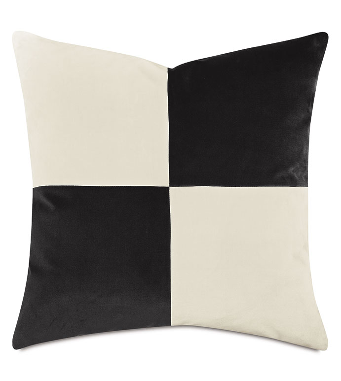UMA COLORBLOCK DECORATIVE PILLOW IN BONE BLACK