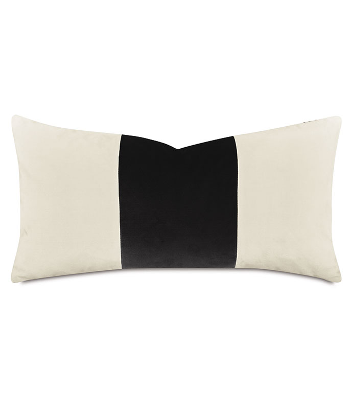 UMA COLORBLOCK DECORATIVE PILLOW IN BONE BLACK