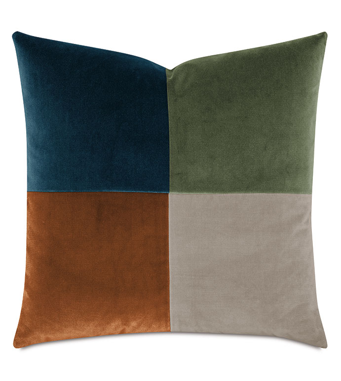 UMA COLORBLOCK DECORATIVE PILLOW IN EARTH TONE
