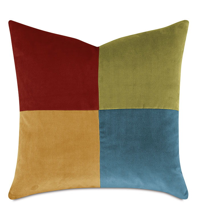 UMA COLORBLOCK DECORATIVE PILLOW IN CHROMATIC HUES