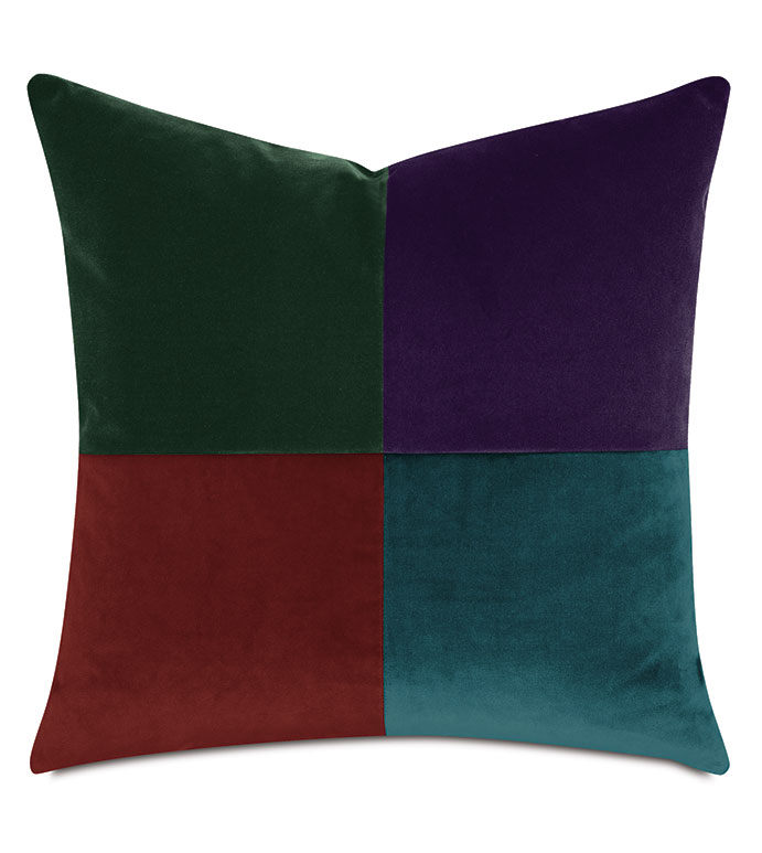 UMA COLORBLOCK DECORATIVE PILLOW IN GEMSTONE