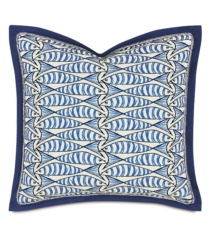 BOQUERONES SARDINES DECORATIVE PILLOW IN SAPPHIRE