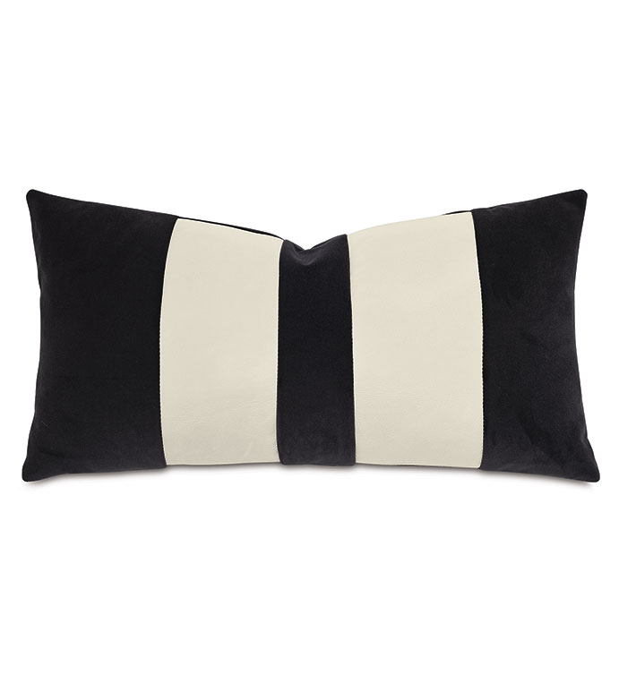 ORIEL STRIPE DECORATIVE PILLOW IN IVORY AND CHARCOAL