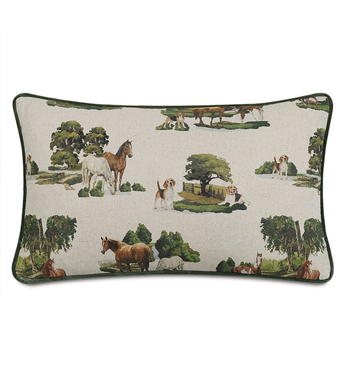 Equestrian Nature Canvas Decorative Pillow