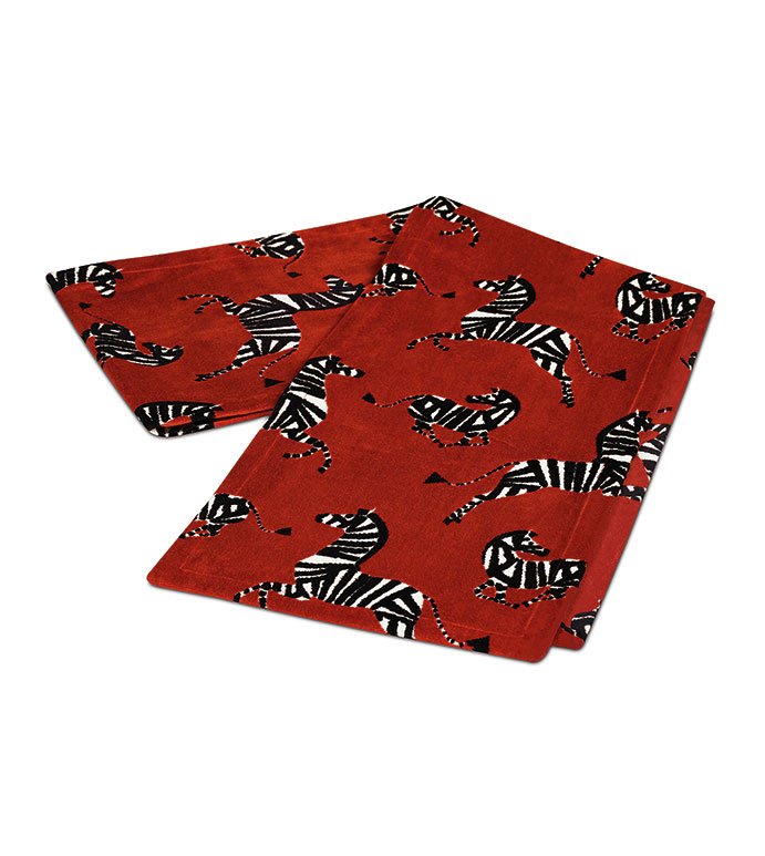 Tenenbaum Zebra Table Runner in Cherry