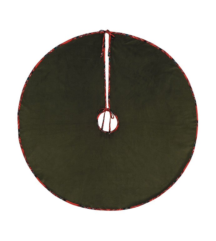 Tenenbaum Velvet Tree Skirt in Olive