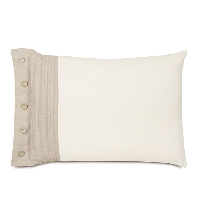 Maritime Pleated Left Standard Sham In Ivory