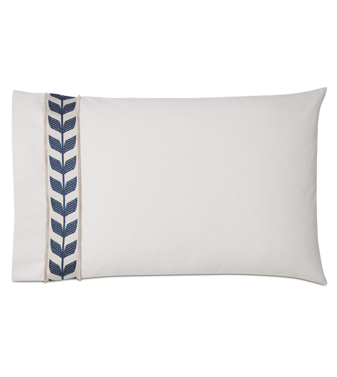 Akela Leaf Standard Sham In Blue (Left)