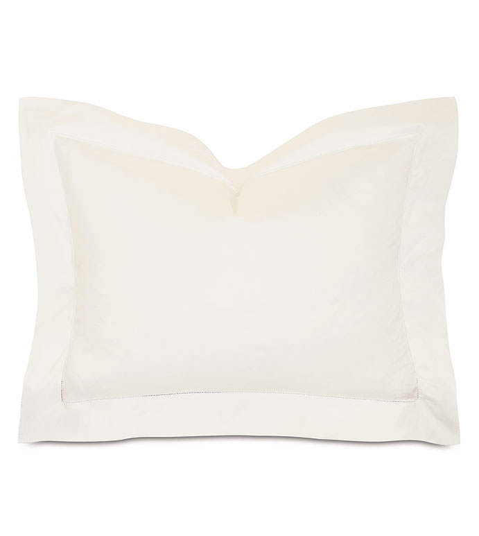 Roma Sateen Standard Sham in Ivory