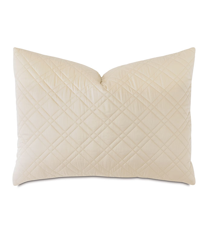 Coperta Diamond Quilted Standard Sham in Almond