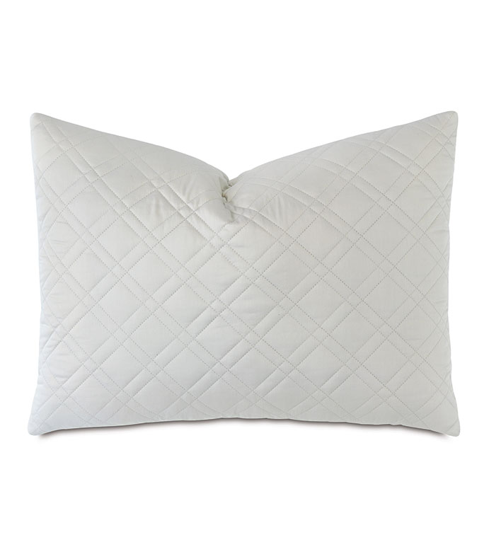 Coperta Diamond Quilted Standard Sham in Silver