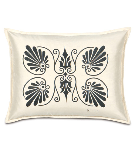 Anthemion Ivory/Black Standard Sham