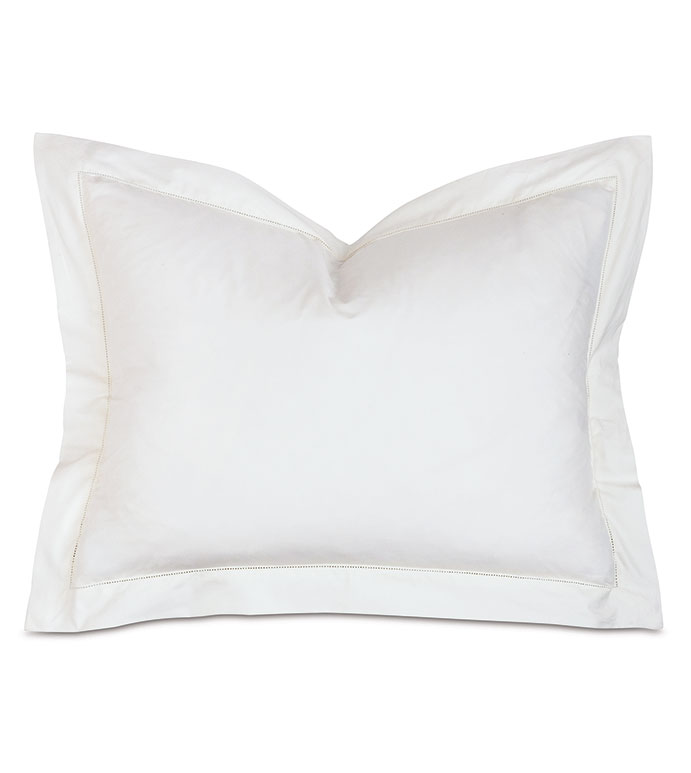 Gianna Hemstitch Standard Sham in White