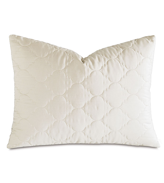 Viola Quilted Standard Sham in Ivory