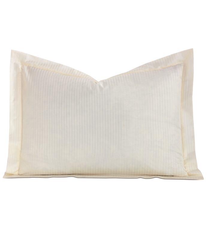 Emilio Jacquard Stripe Standard Sham in Ivory