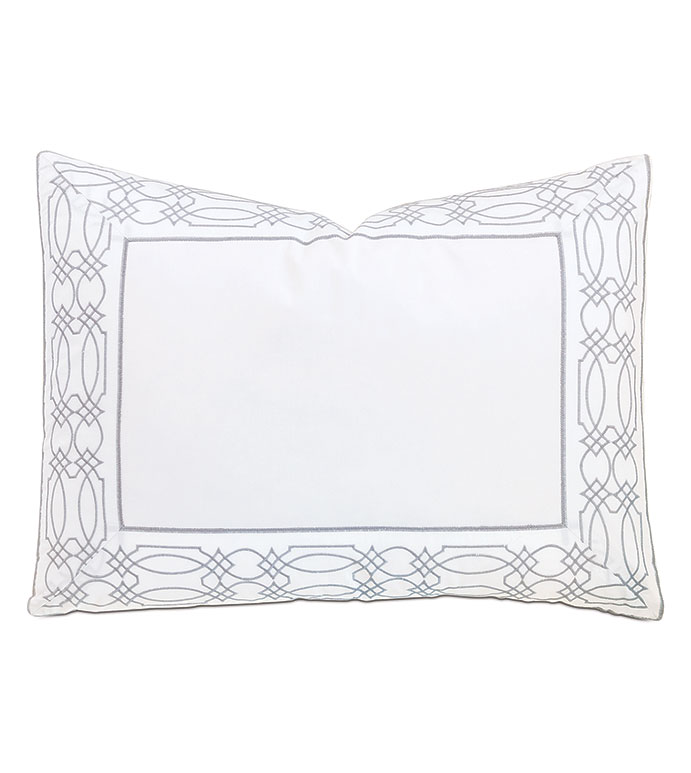 Nicola Embroidered Border Standard Sham in Gray