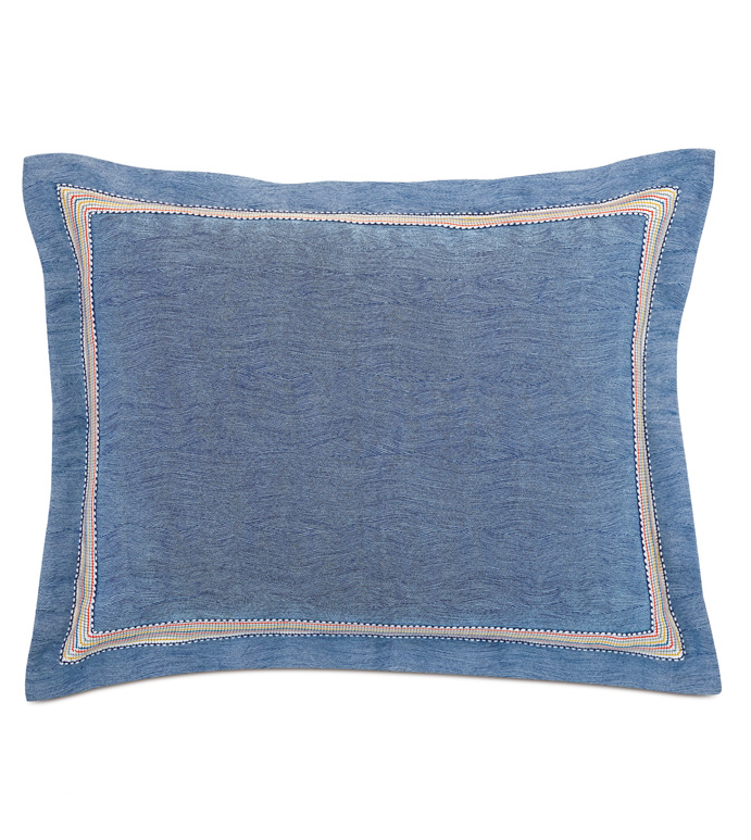 Paloma Woven Standard Sham In Blue