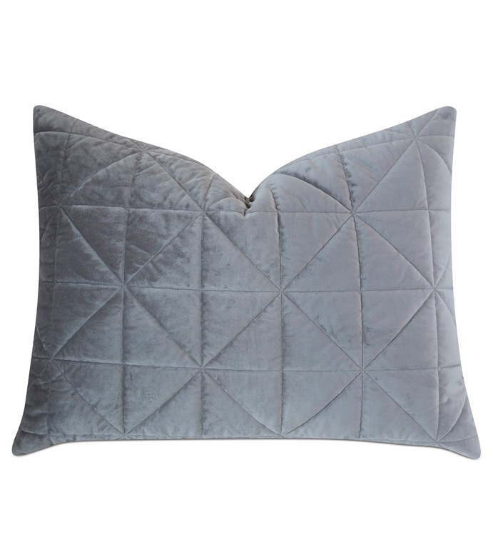 Nova Quilted Velvet Standard Sham in Heather