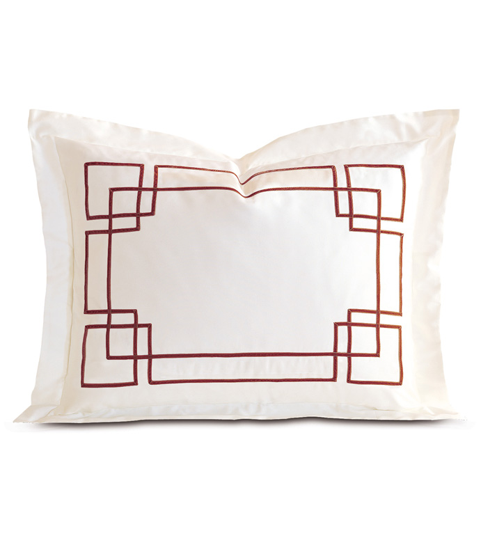 Grafico Ivory/Shiraz Standard Sham