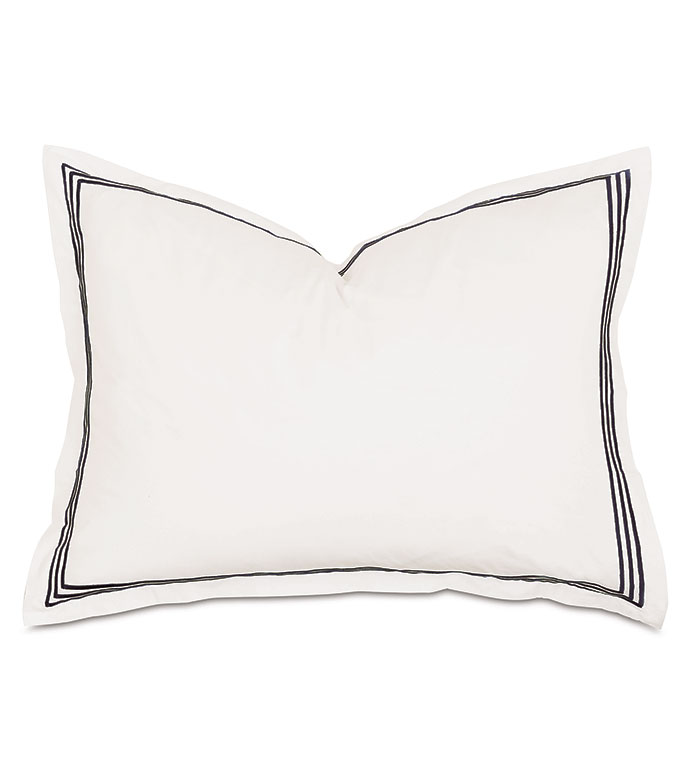 Tessa Satin Stitch Standard Sham in Ivory/Black