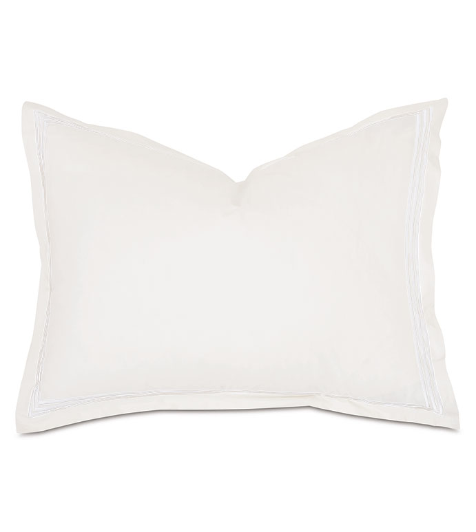 Tessa Satin Stitch Standard Sham in Ivory/White