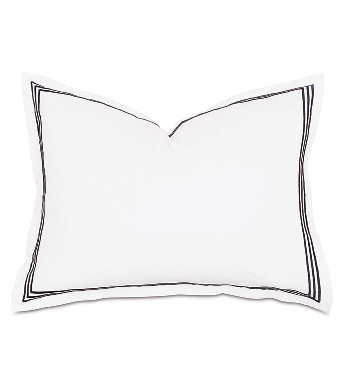 Tessa Satin Stitch Standard Sham in White/Black