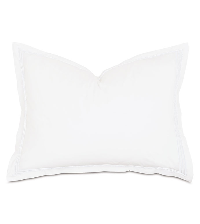 Tessa Satin Stitch Standard Sham in White/White