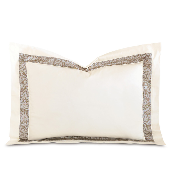Cornice Ivory/Biscotti Standard Sham