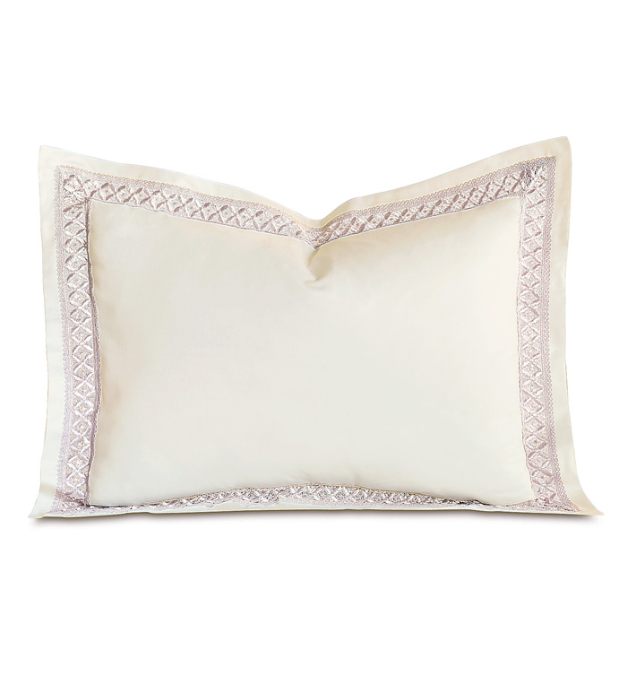 Juliet Lace Standard Sham in Ivory/Fawn