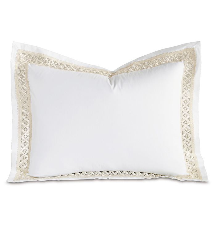 Juliet Lace Standard Sham in White/Ivory