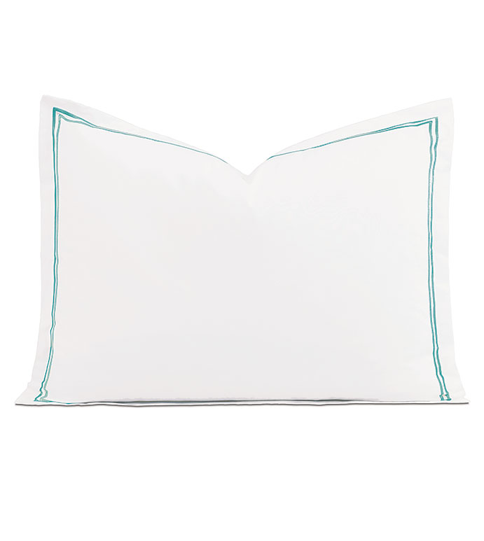 Enzo Satin Stitch Standard Sham In Aruba