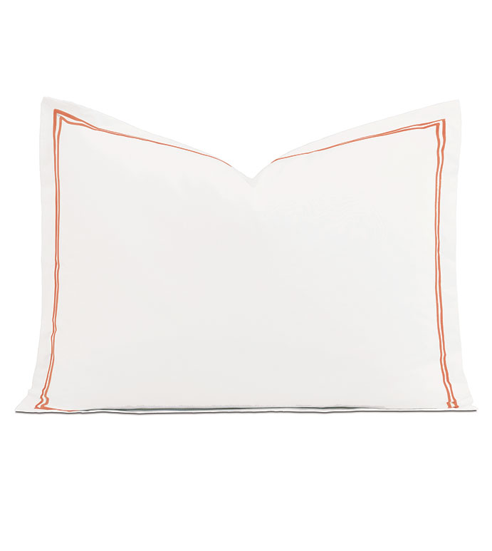 Enzo Satin Stitch Standard Sham in Coral