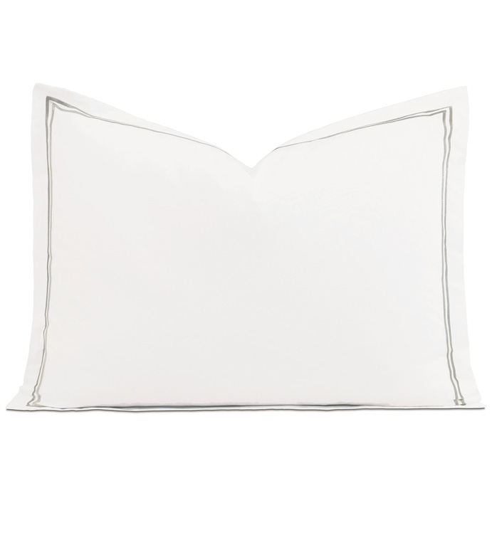 Enzo Satin Stitch Standard Sham in Dove