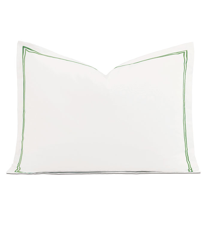 Enzo Satin Stitch Standard Sham In Emerald