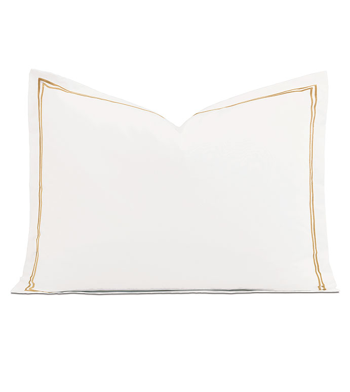 Enzo Satin Stitch Standard Sham in Gold