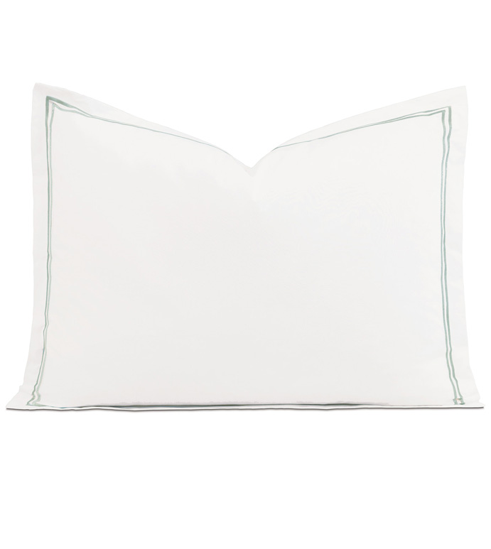 Enzo Satin Stitch Standard Sham in Lake