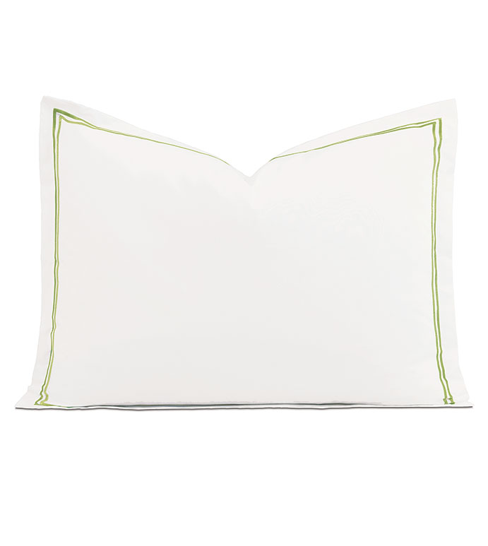 Enzo Satin Stitch Standard Sham in Lime