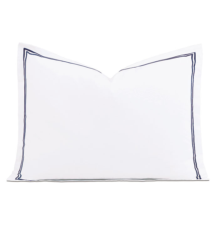 Enzo Satin Stitch Standard Sham in Navy