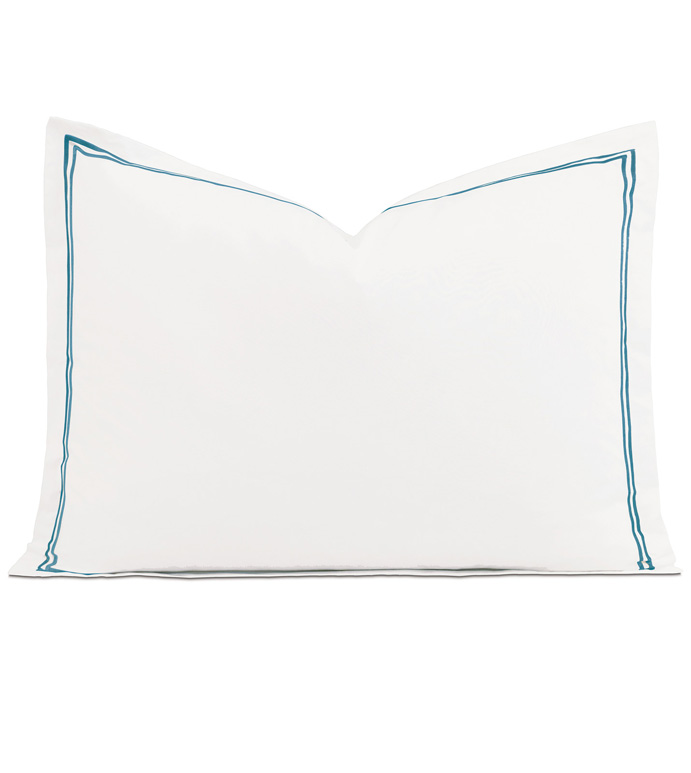 Enzo Satin Stitch Standard Sham in Ocean