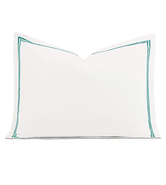 Enzo Satin Stitch Standard Sham in Peacock