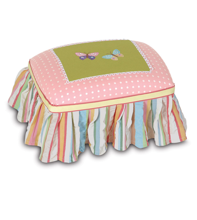 Embroidered Paige Footstool