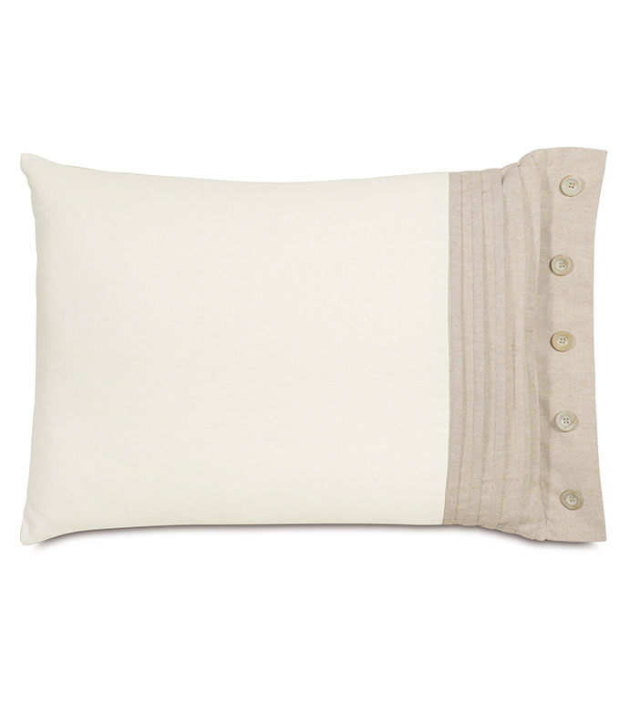 Maritime Pleated Right Standard Sham In Ivory